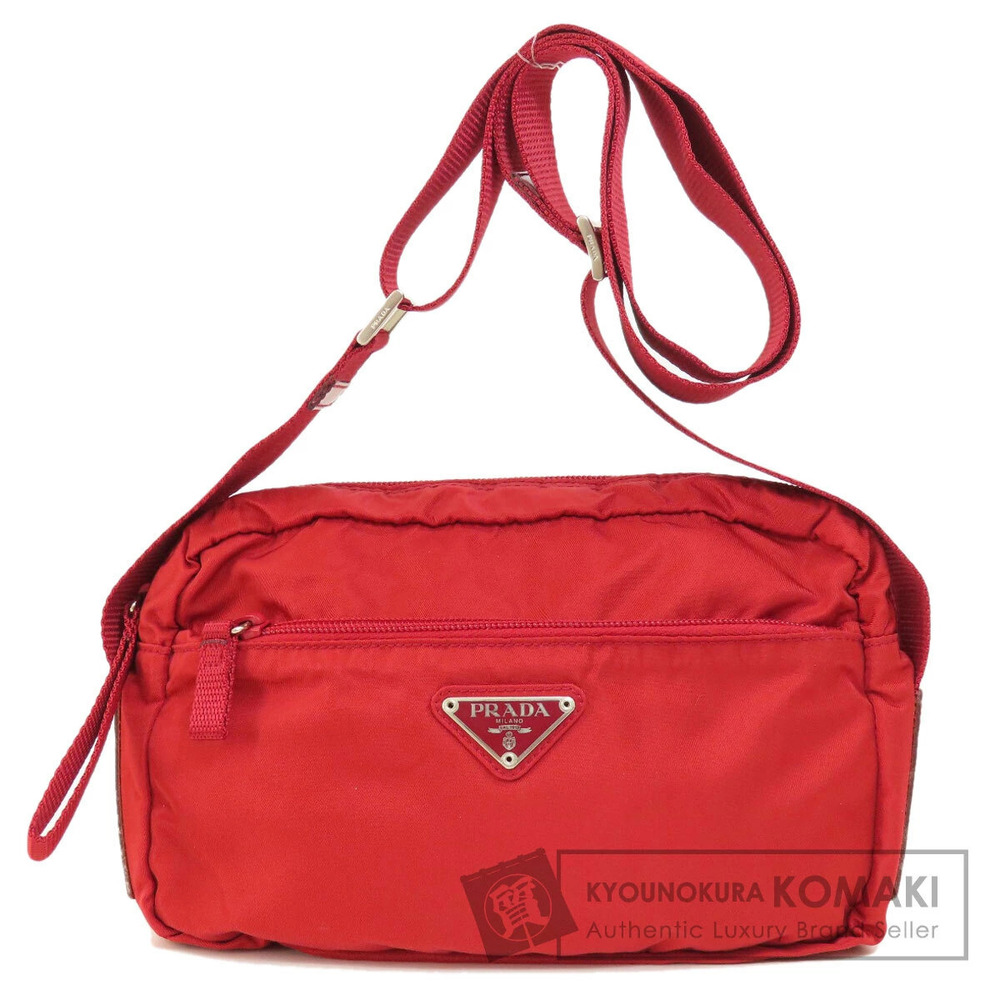 Prada Tessuto crossbody bag body front zip Red